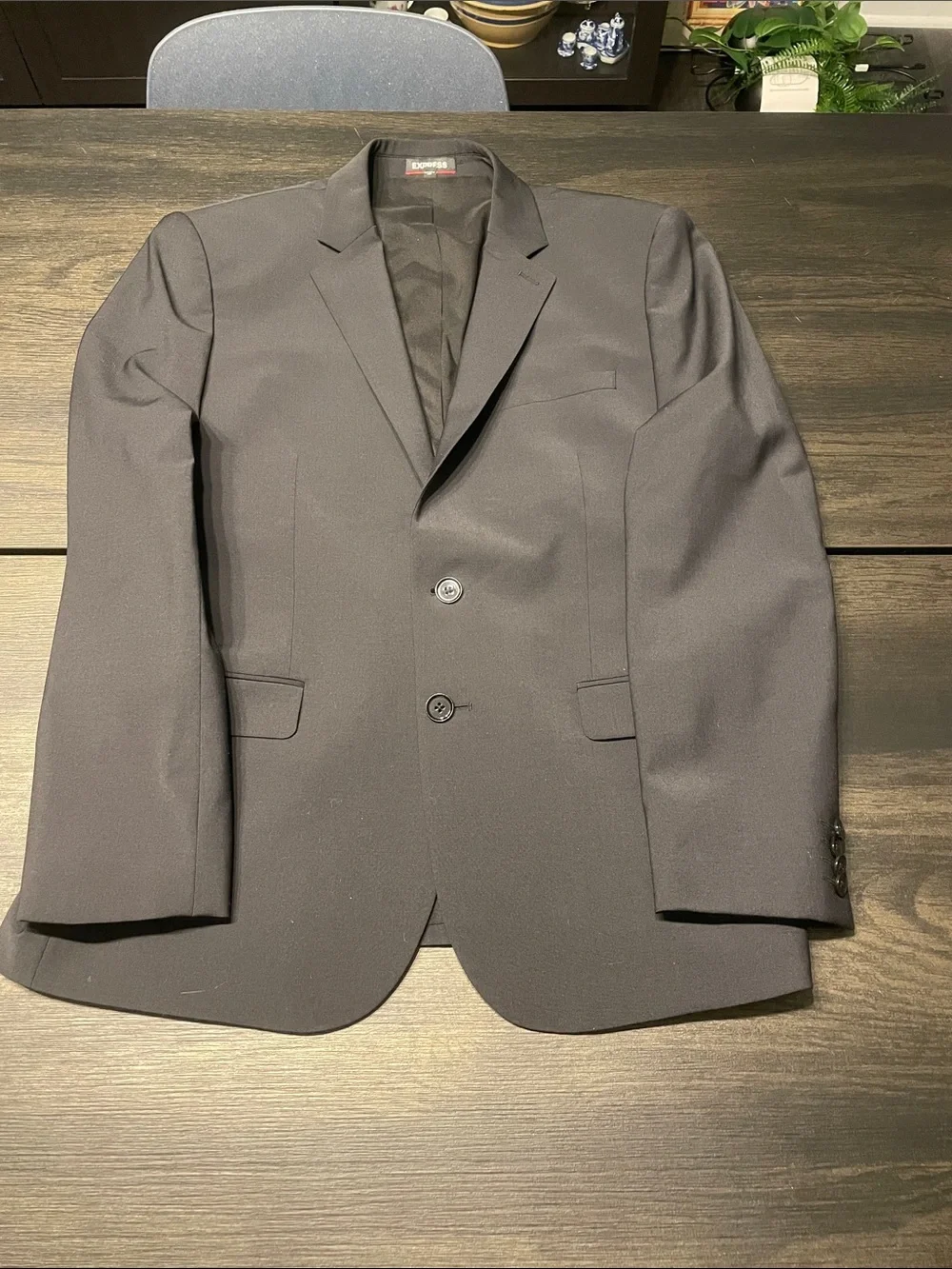 Express Men's Dark Gray Two-Button Sport Coat